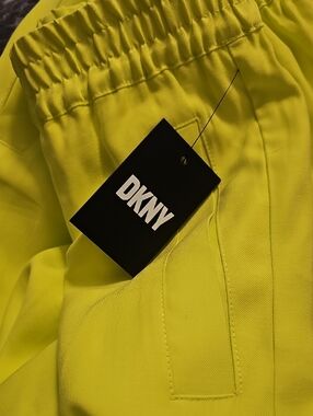 DKNY Neon Yellow Elastic-Waist Pants